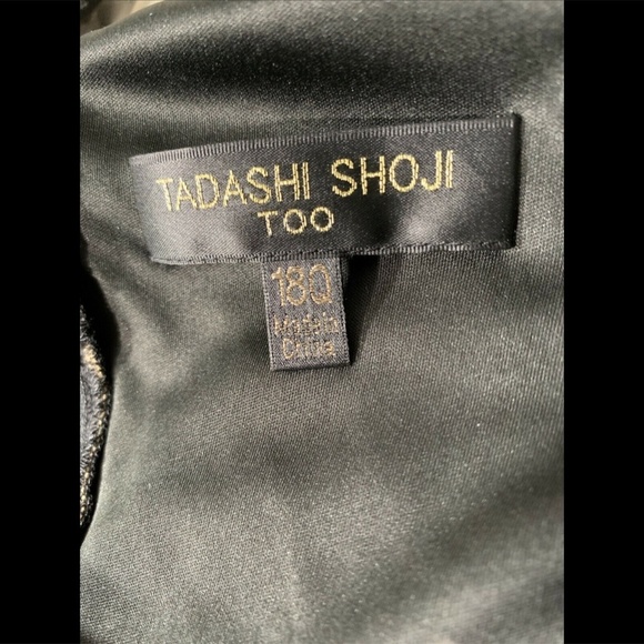 NEW Tadashi Shoji V-Neck‎ Velvet & Illusion Gown in Black/Forest [PLUS 18W ] - Picture 5 of 16